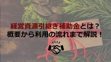 最大650万円！経営資源引継ぎ補助金とは？制度の概要から利用方法まで解説！